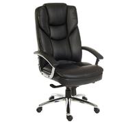 seattle leather home and office chair with chrome base in black