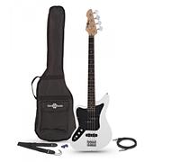 Seattle Left Handed Bass Guitar by Gear4music White
