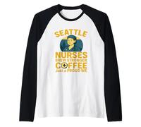 Seattle Nurse Tee - Brew Stronger Coffee with Pride Raglan Baseball Tee