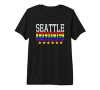 Seattle Pride Gay Lesbian Queer LGBT Rainbow Flag Premium T-Shirt