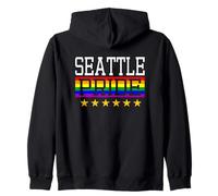 Seattle Pride Gay Lesbian Queer LGBT Rainbow Flag Zip Hoodie
