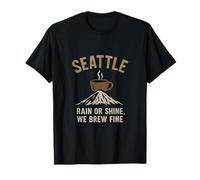 Seattle Rain or Shine Brew Fine Urban Coffee Pride T-Shirt