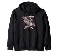 Seattle Raven & Sun Native American Indian Pacific Northwest Zip Hoodie