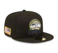 Seattle Seahawks NFL Cap Adult New Era Black Fitted Hat - New