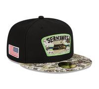Seattle Seahawks NFL Cap Men's New Era Black Fitted Hat - New