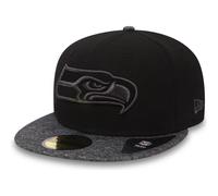 Seattle Seahawks NFL Cap (Size 7) Adult New Era Black Fitted Hat - New