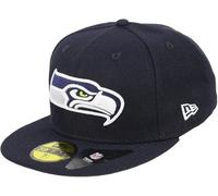 Seattle Seahawks NFL Cap (Size 7) New Era Navy Logo Fitted Hat - New