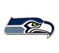 Seattle Seahawks NFL Logo Lapel Pin with Butterfly Clasp | Officially Licensed, Die Stamped Enamel, Silver Style Finish, Approx 30mm x 10mm, Unisex