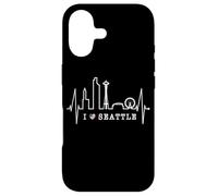 Seattle Skyline Heartbeat Silhouette Heart I Love Seattle Case for iPhone 17