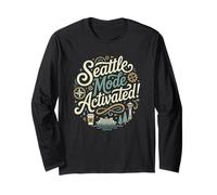 Seattle Space Needle Washington State Coffee Hiking Vacation Long Sleeve T-Shirt