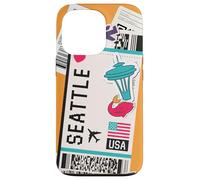 Seattle Travel Boarding Pass USA Adventure Gift Case for iPhone 13 Pro