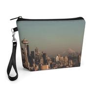 Seattle United States Portable Makeup Bag Cosmetic Pouch Storage Bag with Lanyard for Travel