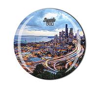 Seattle USA America Fridge Magnet Crystal Tourist Souvenir Gift Collection Refrigerator Magnetic Sticker