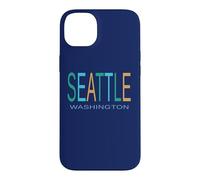 SEATTLE WA Blue Green and Yellow Case for iPhone 14 Plus
