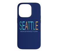 SEATTLE WA Blue Green and Yellow Case for iPhone 14 Pro