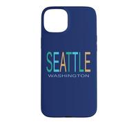 SEATTLE WA Blue Green and Yellow Case for iPhone 15 Plus