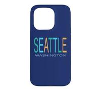 SEATTLE WA Blue Green and Yellow Case for iPhone 15 Pro