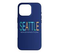 SEATTLE WA Blue Green and Yellow Case for iPhone 16 Pro