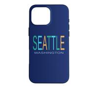 SEATTLE WA Blue Green and Yellow Case for iPhone 16 Pro Max