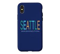 SEATTLE WA Blue Green and Yellow Case for iPhone X/XS