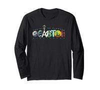 Seattle WA Retro City Name Typography Landmark Art Long Sleeve T-Shirt