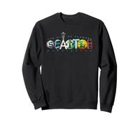 Seattle WA Retro City Name Typography Landmark Art Sweatshirt