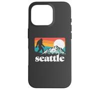 Seattle Washington Bigfoot Mountains Retro Distressed 80s Case for iPhone 16 Pro