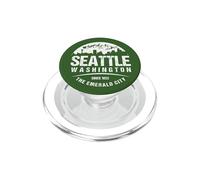 Seattle Washington City Skyline Grunge Art Retro Souvenir PopSockets PopGrip for MagSafe