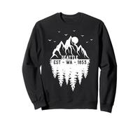Seattle Washington Established 1853 Mountains Trees Souvenir Sweatshirt