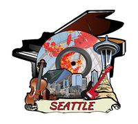 Seattle Washington Fridge Magnet Wooden Magnet Art Souvenirs Creative Collection Handmade Travel Home Office Gifts Landscape Refrigerator Decor USA-608