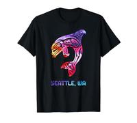 Seattle Washington Native American Orca Whale Value Graphic T-Shirt, Men, Black, XL