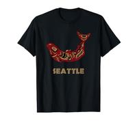 Seattle Washington Salmon Native American Style Fishermen Value Graphic T-Shirt