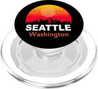 Seattle Washington State USA Vintage Sunset Retro City PopSockets PopGrip for MagSafe