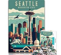 Seattle Washington Travel 1000 Piece Jigsaw Puzzles for Teenagers Gifts,Decompressing Intellectual Educational Toy Great Gifts And Toys 50x75cm