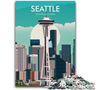 Seattle Washington Travel Print Jigsaw Puzzles for Adults 1000 Jigsaws, Challenging Game for Is Ideal As A Gift for The Whole Family 1000pcs (50x75cm)