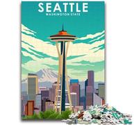 Seattle Washington Travel Puzzles for Adults 1000 Pieces, Educational Stress Relief Toy for Is Ideal As A Gift for The Whole Family 1000pcs (26x38cm)