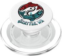 Seattle Washington Two Salmon Pacific Northwest Coast Style PopSockets PopGrip for MagSafe