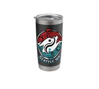 Seattle Washington Two Salmon Pacific Northwest Coast Style Stainless Steel Insulated Tumbler