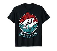 Seattle Washington Two Salmon Pacific Northwest Coast Style T-Shirt