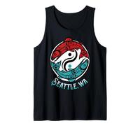 Seattle Washington Two Salmon Pacific Northwest Coast Style Tank Top
