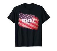 Seattle Washington USA American Flag Vintage US Souvenir T-Shirt