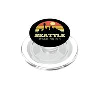 Seattle Washington Vintage Sunset City Needle Retro Style PopSockets PopGrip for MagSafe