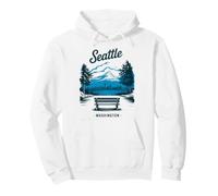 Seattle Washington Vintage Travel Scenic View Pullover Hoodie