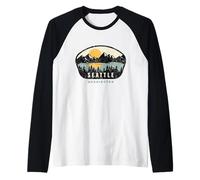 Seattle Washington, WA Vacation Souvenir Raglan Baseball Tee