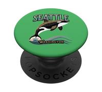 Seattle Washington Whale Ocean Coast Art PopSockets Adhesive PopGrip