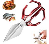 Seattleget Multifunctional Heavy-Duty Kitchen Shears,2025 Upgraded Poultry Shears with Ergonomic Handle, 2 in 1 Japanese High-Carbon Steel Kitchen Scissors, for Chicken, Meat, Seafood, Bone Cutting