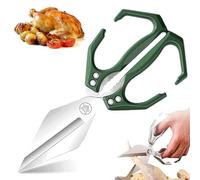 Seattleget Multifunctional Heavy-Duty Kitchen Shears, Heavy Duty Kitchen Scissors with Ergonomic Handle,High-Carbon Steel Japanese Scissors for Chicken,Meat,Seafood,Bone Cutting (Green)