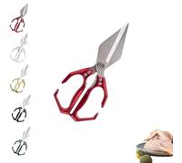 Seattleget Multifunctional Heavy-Duty Kitchen Shears, Seattleget 2 in 1 Ergonomic Kitchen Scissors for Cutting Chicken, Meat, Seafood, Walnut Sandwich Design (Red)
