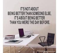 SEATUNE Gym Quotes Inspirational Wall Stickers - Office Positive Motivational Wall Decals - Workplace Home Vinyl Art Wall Decor - Better Than You were The Day Before 23"X9"