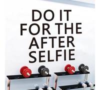 SEATUNE Gym Wall Stickers - Inspirational Quotes Motivational Sports Wall Decals - Bedroom Home Gym Yoga Garage Vinyl Art Wall Decor - Do It for The After Selfie 18"X15"